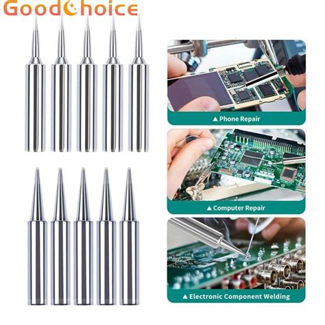 Premium Quality 900mtib Soldering Iron Tip Set 10pcs For Hakko Saike 936 852d Shopee Thailand