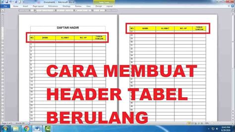 Cara Menampilkan Judul Tabel Di Setiap Halaman Word Begini Langkah