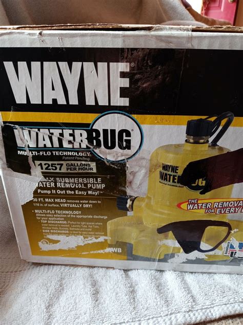 Wayne Wwb Waterbug Submersible Pump With Multi Flo Technology Ebay