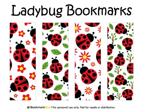 Printable Ladybug Bookmarks