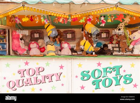 Funfair Stall Where You Win A Soft Toy As A Prize Stock Photo Alamy