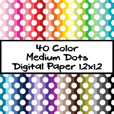 Poka Dots Digital Paper Pack Bundle Digital Scrapbook Paper Commercial