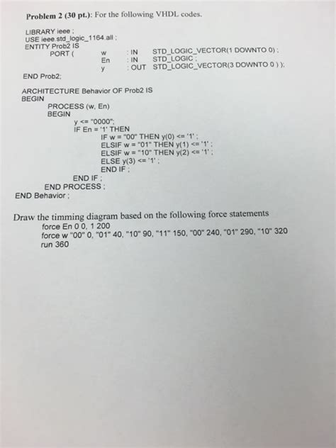 Solved For The Following VHDL Codes Draw The Trimming Chegg