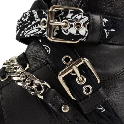 Amiri Sunset Bandana Hi Top Sneakers Black Us 6 Luxury
