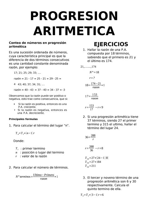 Aritmetica Sm Progresion Aritmetica Conteo De N Meros En Progresi N