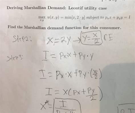 Solved 1 Deriving Marshallian Demand Leontif Utility Case Chegg