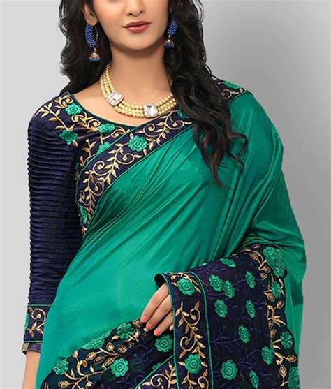 Onlinefayda Multicolor Silk Saree With Blouse Piece Pack Of 1 Buy Onlinefayda Multicolor