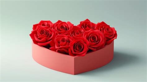 Premium Vector A Heart Shaped Box With Roses