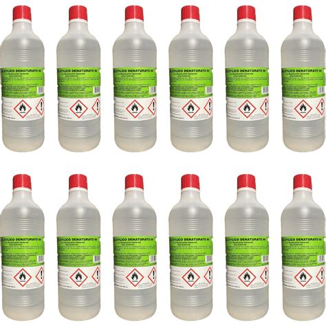 ALCOOL ETILICO 96 DENATURATO BIANCO 12 X 1 LT DISINFETTANTE PURO