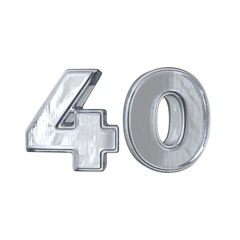 Number 40 3D Render With Diamond Material 22946220 PNG