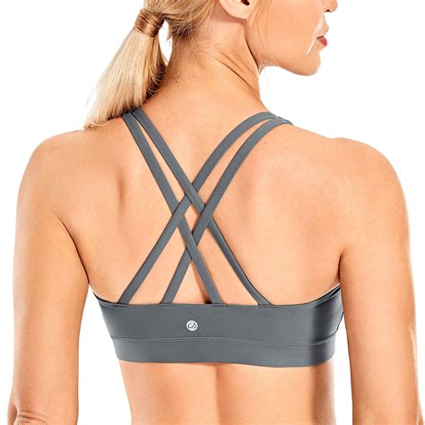 Crz Yoga Women S Strappy Sports Bras Fitness Workout Padded Yoga Bra