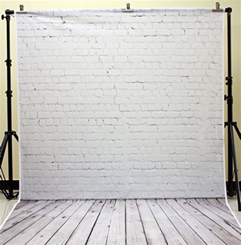 Huayi White Brick Wall With Gray Wooden Floor Photography Backdrop