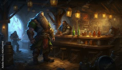 Generative AI, fantasy Tavern, medieval Tavern, medieval building,orc ...