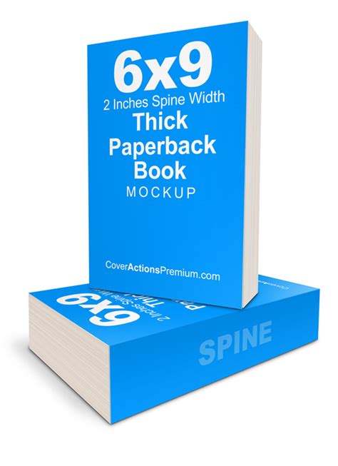 Thick 6×9 Paperback Book Mockup Template Cover Actions Premium Mockup Psd Template