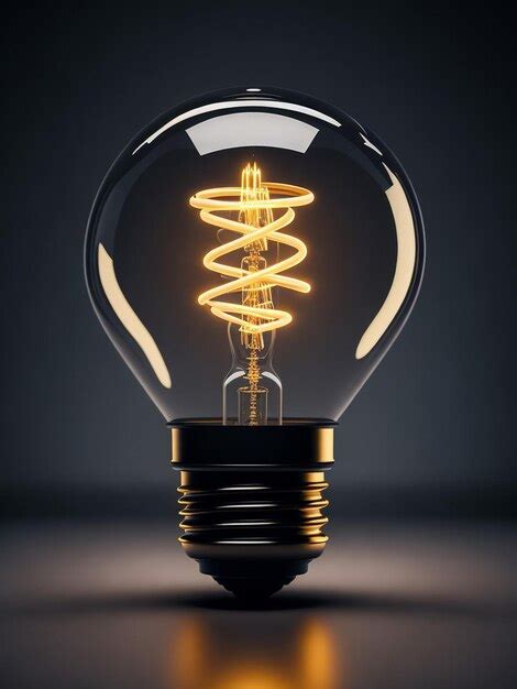 Premium Ai Image Tungsten Light Bulb Lit On Black Background