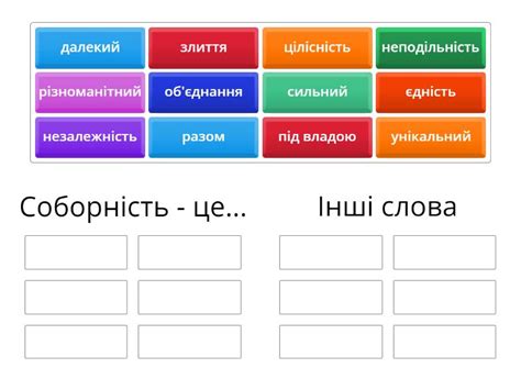 Соборність - це... - Сортування за групами