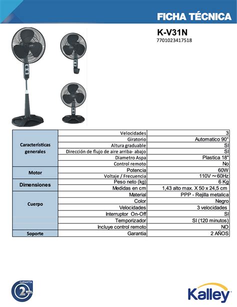 Ventilador En Kalley K V N Electroviento