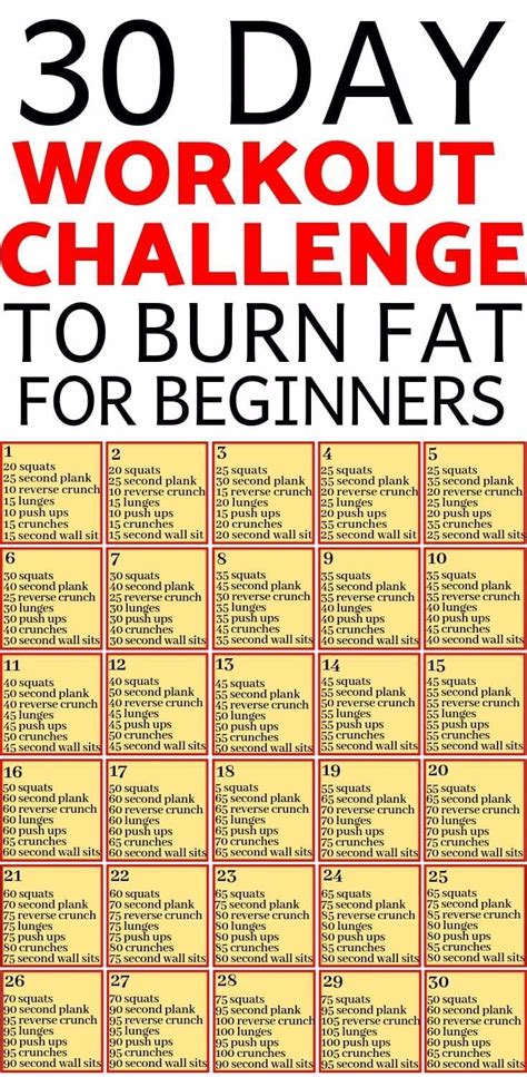 Free 30 Day Workout Challenge For Beginners