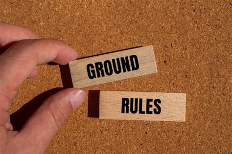 Premium Photo Ground Rules Written On Wooden Blocks With Brown Background