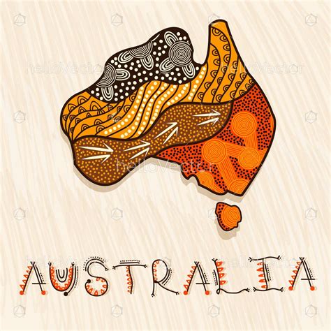 Australia map with aboriginal artwork - Download Graphics & Vectors