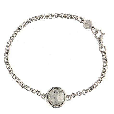 Bracelet With Saint Benedict Medal 925 Silver Online Sales On