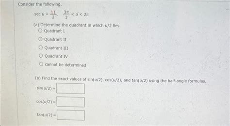 Solved Use The Given Conditions Sinu532π