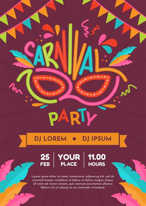 Poster Brazil Carnival 2020 With Mask Download Free Vectors Clipart