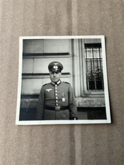 Photo Allemande Officier Heer Ww Militaria Original Eur