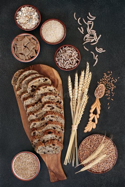 High Fibre Bread and Cereals Stock Image - Image of oatmeal, bread: 192815497