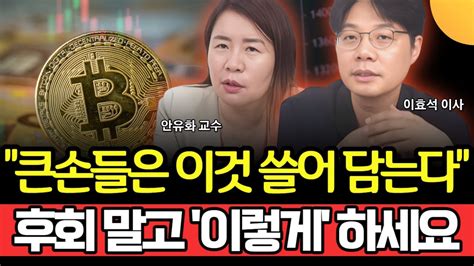 큰손들은 이것 쓸어 담는다 후회 말고 이렇게 하세요 안유화 교수 And 이효석 이사 Youtube