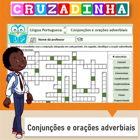 Conjunções coordenadas e subordinadas Cruzadinha Lição Prática