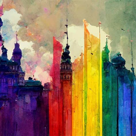 Orgullo gay hermosa ilustración animada marcha del orgullo Foto Premium