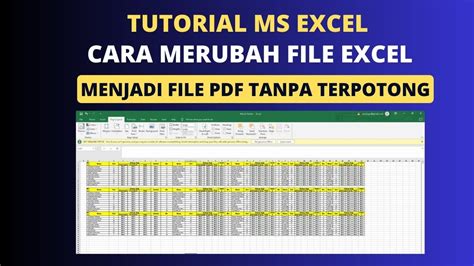 Cara Merubah File Excel Menjadi File Pdf Tanpa Terpotong Tutorial