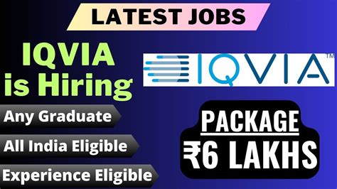 IQVIA Is Hiring PACKAGE 6 LAKHS Freshers Eligible Any Graduate