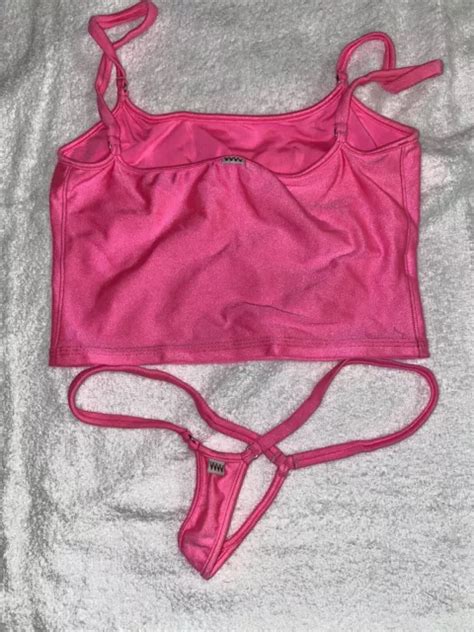 RARE DISCONTINUED WICKED Weasel Lace Scandal Bikini 313 461 Red Large