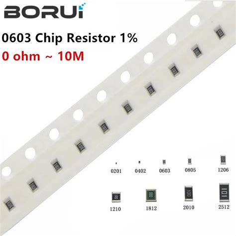 100pcs 0603 1 Smd 110w Chip Resistor Resistors 0 Ohm 10m 0r 1k 47k