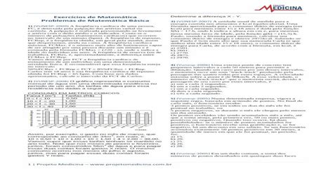 Exerc Cios De Matem Tica Problemas De Matem Tica Pdf File Projeto