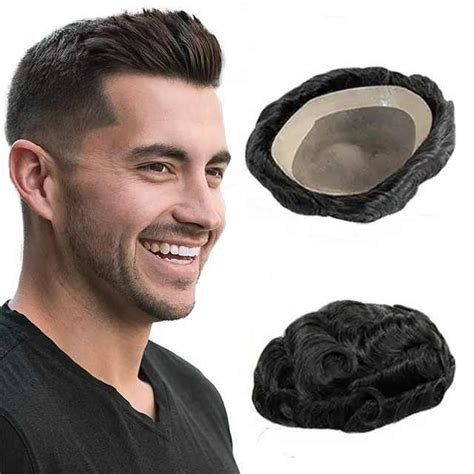 New Design Thin Skin Men Human Hair Toupee Wigs For Men Male Hair