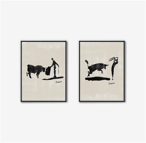 Picasso Bullfight Wall Art Set Of 2 Printable Wall Art Etsy