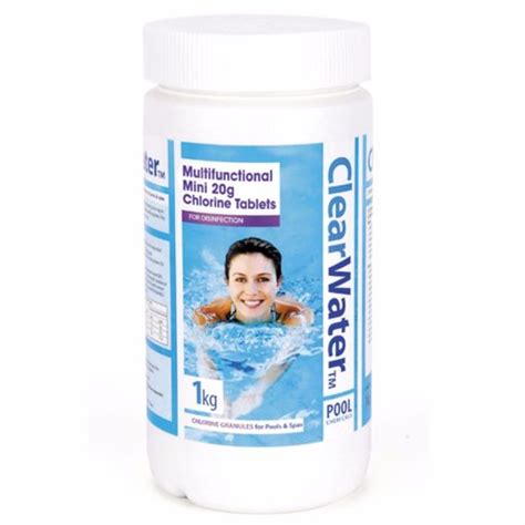 Clearwater Multifunction Tablets 1kg 50 X 20g Chlorine Tablets For