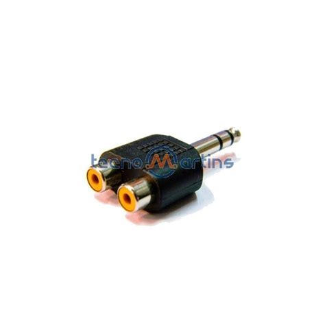 Ficha Adaptadora Jack Mm Macho Stereo Rca F Mea Tecnomartins Pt