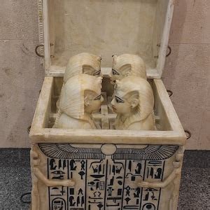 Limited Edition Alabaster Canopic Chest Of Tutankhamun Museum Version