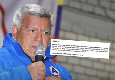 César Acuña JEE Trujillo resuelve que no cometió falta en audios