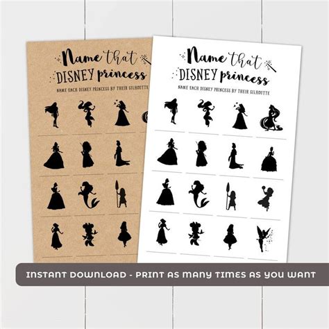 Name That Disney Princess Bridal Shower Games Bridal Shower Etsy