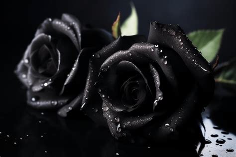 Premium Photo Black Roses Dark Moody Romantic Background Closeup