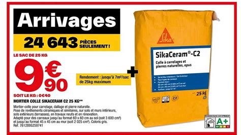 Promo Mortier Colle Sikaceram C Kg Sika Chez Brico D P T