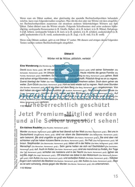 Rechtschreibtraining Mit Diktaten Effektiv üben 4 Teil 1 Meinunterricht