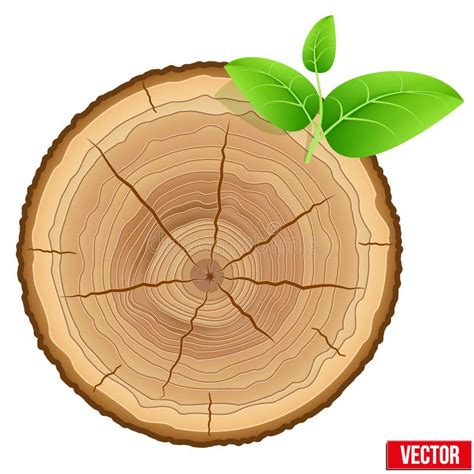 Annual Tree Growth Rings Of The Cross Section Wood Stock Vector Image