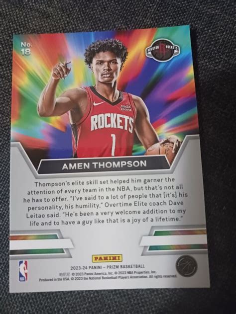 Prizm Amen Thompson Instant Impact Rookie Houston Rockets