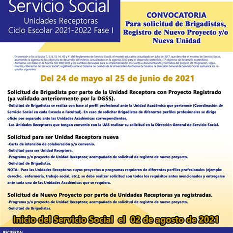 Convocatoria Servicio Social Unidades Receptoras 2021 2022 1